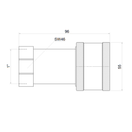 Hidraulinė greito prijungimo jungtis, europinis lizdas, vidinis sriegis, colis BSP 1"