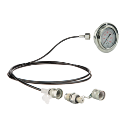 Serviso rinkinys alyvos slėgiui matuoti ir hidraulinės sistemos diagnostikai. 400 barų slėgio matuoklis + 1000 mm žarna su M10x1