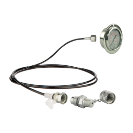 Serviso rinkinys alyvos slėgiui matuoti ir hidraulinės sistemos diagnostikai. 250 barų slėgio matuoklis + 2000 mm žarna su 1/4 c