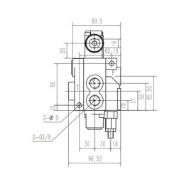 Hidraulinis skirstytuvas 1 sekcijos 40L sekcija su skląsčiu Hydrolider