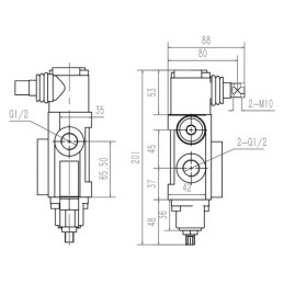 Hidraulinis skirstytuvas 1 sekcijos 40L sekcija su skląsčiu Hydrolider