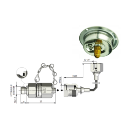 Serviso rinkinys alyvos slėgiui matuoti ir hidraulinės sistemos diagnostikai. 250 barų slėgio matuoklis + 2000 mm žarna su M12x1
