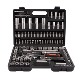 Įrankių rinkinys su reketinėmis galvutėmis, 108 vnt., 1/4" 1/2"