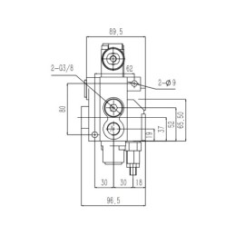 Hidraulinis skirstytuvas 1 sekcijos 40L su stūmoklio sekcija ir skląsčiu „Hydrolider“