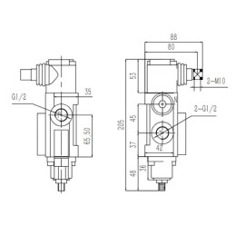 Hidraulinis skirstytuvas 1 sekcijos 40L su stūmoklio sekcija ir skląsčiu „Hydrolider“