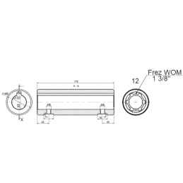 Suvirinama įvorė BMR SMS SMR OMR OMRR 32 mm variklio velenui su įvore 1 3/8 colio grioveliuotam kardaniniam velenui