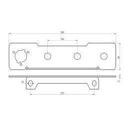 Galinis lizdų skydelis su 2 greitomis jungtimis, euro lizdais, M22x1,5, 7 kontaktų elektros lizdų komplektas, C 360