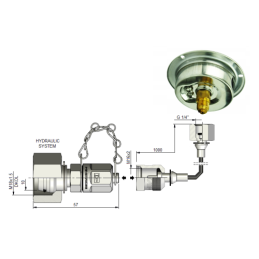 Serviso rinkinys alyvos slėgiui matuoti ir hidraulinės sistemos diagnostikai. 400 barų slėgio matuoklis + 1000 mm žarna su DKOL 