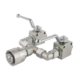 Rutulinis skirstytuvas Amazone ir Brzeg trąšų barstytuvams. Du 2/2 M18x1.5 rutuliniai vožtuvai + greito prijungimo srieginis kam