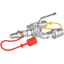 Hidraulinis skirstytuvas. 3/2 hidraulinis rutulinis vožtuvas + greitos jungtys