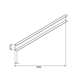 Cinkuotas galinis žibinto bamperis 2500 mm puspriekabei