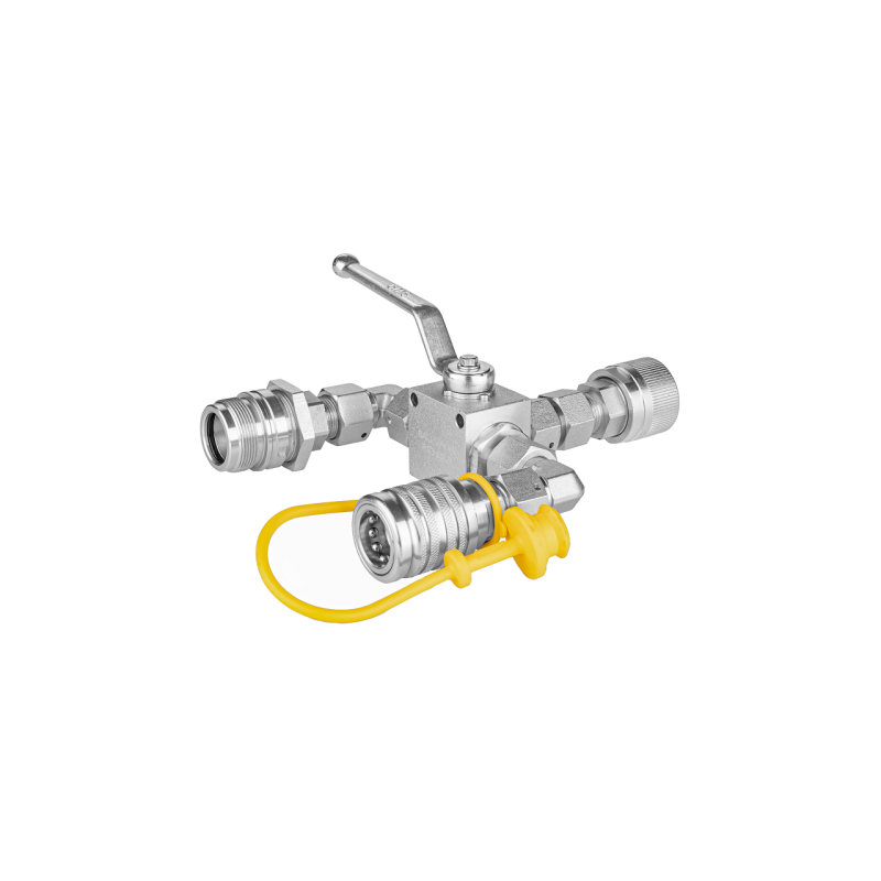 Hidraulinis skirstytuvas. 3/2 hidraulinis rutulinis vožtuvas + greitos jungtys