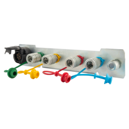 Galinis lizdų skydelis su 4 greitomis jungtimis, euro lizdais, M22x1,5, 7 kontaktų elektros lizdų komplektas, c 360