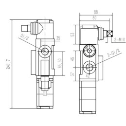 Hidraulinis skirstytuvas 1 sekcijos 40L su plūduriuojančia sekcija ir skląsčiu „Hydrolider“