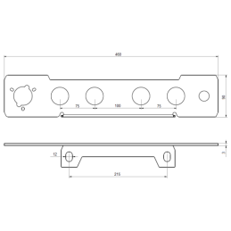 Galinis lizdų skydelis, 4 prisukamos greitosios jungtys M36x1.5 su sriegiu M22x1.5 vamzdžiams, elektros lizdas, 7 kontaktų oro j