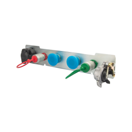 Galinė lizdų plokštė 2 prisukami lizdai M36x1.5 su sriegiu M22x1.5 vamzdžiams 2 EURO lizdai M22x1.5 elektros lizdas 7 kontaktų o