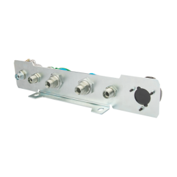 Galinė lizdų plokštė 2 prisukami lizdai M36x1.5 su sriegiu M22x1.5 vamzdžiams 2 EURO lizdai M22x1.5 elektros lizdas 7 kontaktų o