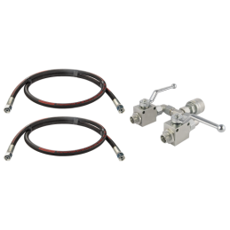 Rutulinis skirstytuvas Amazone ir Brzeg trąšų barstytuvams. Du 2/2 rutuliniai vožtuvai + greita jungtis, srieginė aklė M36x1.5 +