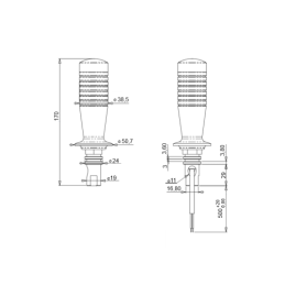 Svirties rankenėlė su vienu elektriniu mygtuku