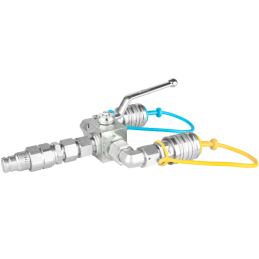 Hidraulinis skirstytuvas. 3/2 hidraulinis rutulinis vožtuvas + greitos jungtys