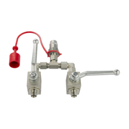 Rutulinis skirstytuvas Amazone ir Brzeg trąšų barstytuvams. Du 2/2 rutuliniai vožtuvai + greita jungtis, EURO kištukas + dvi 150