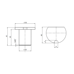 Teleskopinis cilindro laikiklis apvertimui. Matmenys: 30, aukštis: 120, plotis: 135.
