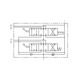 Hidraulinis skirstytuvas, 2 sekcijos, 40L, viena sekcija, „Hydroleader“ su skląsčiu