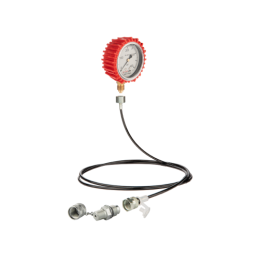 Serviso rinkinys alyvos slėgiui matuoti ir hidraulinės sistemos diagnostikai. 400 barų slėgio matuoklis + 2000 mm žarna su 1/4 c