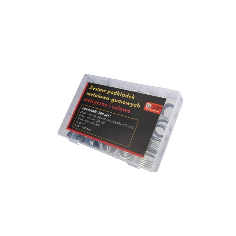 Metalinių-guminių poveržlių M6-M33 rinkinys, 390 dalių