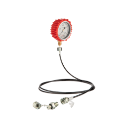 Serviso rinkinys alyvos slėgiui matuoti ir hidraulinės sistemos diagnostikai. 400 barų slėgio matuoklis + 2000 mm žarna su M12x1