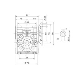 Sliekinis reduktorius elektros varikliui HMRV 30 1:30 IEC63 AC14 B14 W11 K090, atitinkantis NMRV MOTOVARIO.