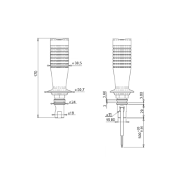 Svirties rankenėlė su dviem elektriniais mygtukais