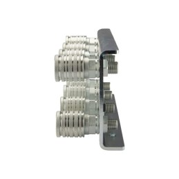 Lizdų plokštė aštuonių greitųjų jungčių M18x1,5 lizdams tvirtinti