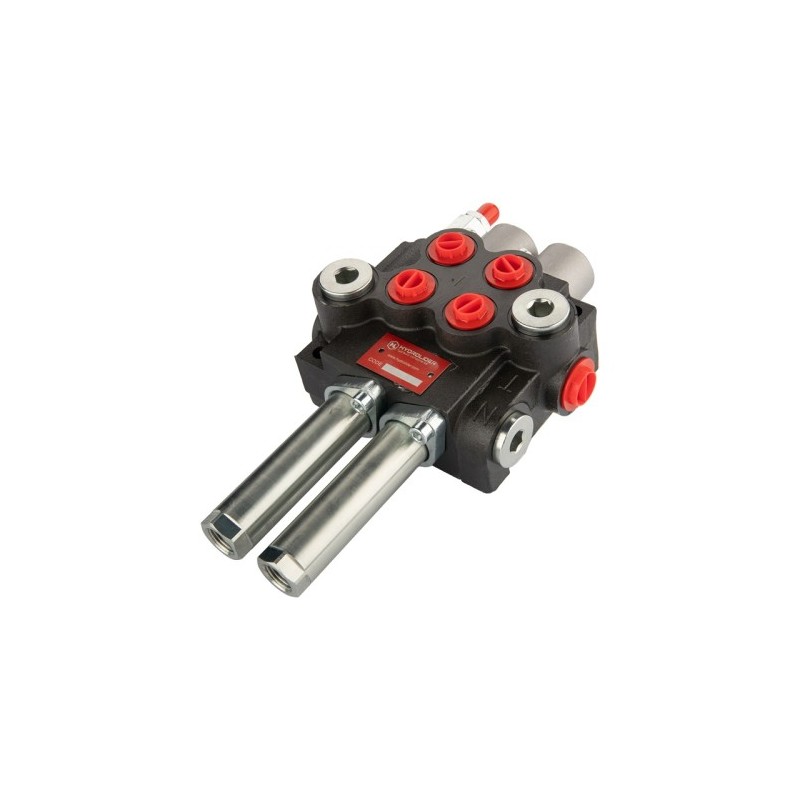 Dviejų sekcijų hidraulinis skirstytuvas 40L „Hydroleader“, valdomas trosais