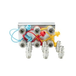 Lizdų plokštė šešiems greito prijungimo lizdams + euro kištukams M18x1.5 montuoti