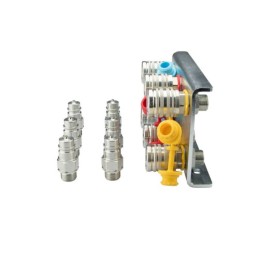 Lizdų plokštė šešiems greito prijungimo lizdams + euro kištukams M18x1.5 montuoti