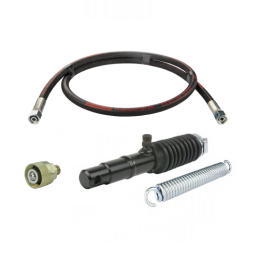 Hidraulinis cilindras Amazone trąšų barstytuvui + dvi 1500 mm žarnos + greito prijungimo jungties srieginis kamštis M36x1.5