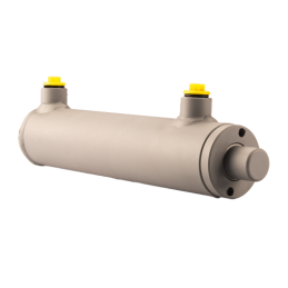 Dvigubo veikimo hidraulinio cilindro ilgis: 255 mm, eiga: 150 mm, 40/22/150 be auselių.