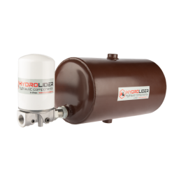 Universalus metalinis hidraulinės alyvos bakas, 10 litrų talpos, statinės formos, su pridedamu grįžtamojo srauto filtru