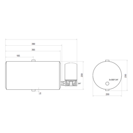 Universalus metalinis hidraulinės alyvos bakas, 10 litrų talpos, statinės formos, su pridedamu grįžtamojo srauto filtru
