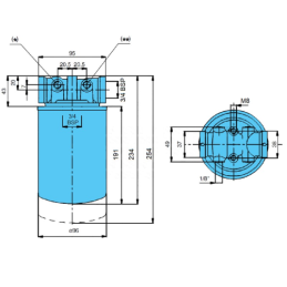 Universalus metalinis hidraulinės alyvos bakas, 10 litrų talpos, statinės formos, su pridedamu grįžtamojo srauto filtru
