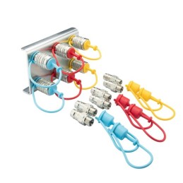 Lizdų plokštė šešiems greito prijungimo lizdams + euro kištukams M22x1.5 montuoti