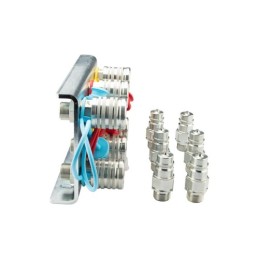 Lizdų plokštė šešiems greito prijungimo lizdams + euro kištukams M22x1.5 montuoti