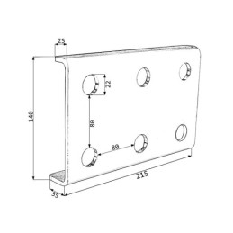 Lizdų plokštė šešiems greito prijungimo lizdams + euro kištukams M22x1.5 montuoti