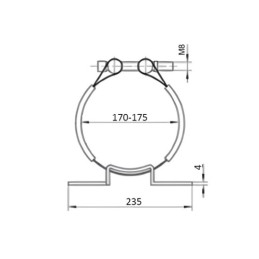 170-175 spaustuko tvirtinimas 3L ir 4L hidrauliniam akumuliatoriui
