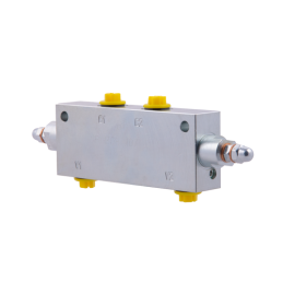 Dvigubo veikimo blokavimo vožtuvas BHB08-107, dvigubo veikimo pavara, fiksavimo sriegis: 3/8", srautas: 60 l/min, maksimalus slė