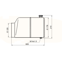 12 litrų metalinis bakas AC ir DC maitinimo šaltiniams