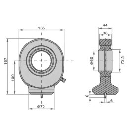 Cilindro kilpa su guoliu suvirinimui GK 60 TS60C