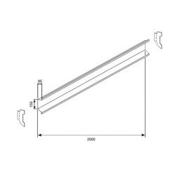 Galinio buferio šviesos spindulys puspriekabei, karštai valcuotam, 2000 mm, su privirinamais šonais
