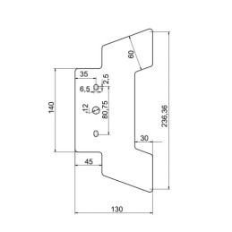 Galinio buferio šviesos spindulys puspriekabei, karštai valcuotam, 2000 mm, su privirinamais šonais